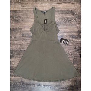 New! Express. XS. Olive Green. Skater Dress.